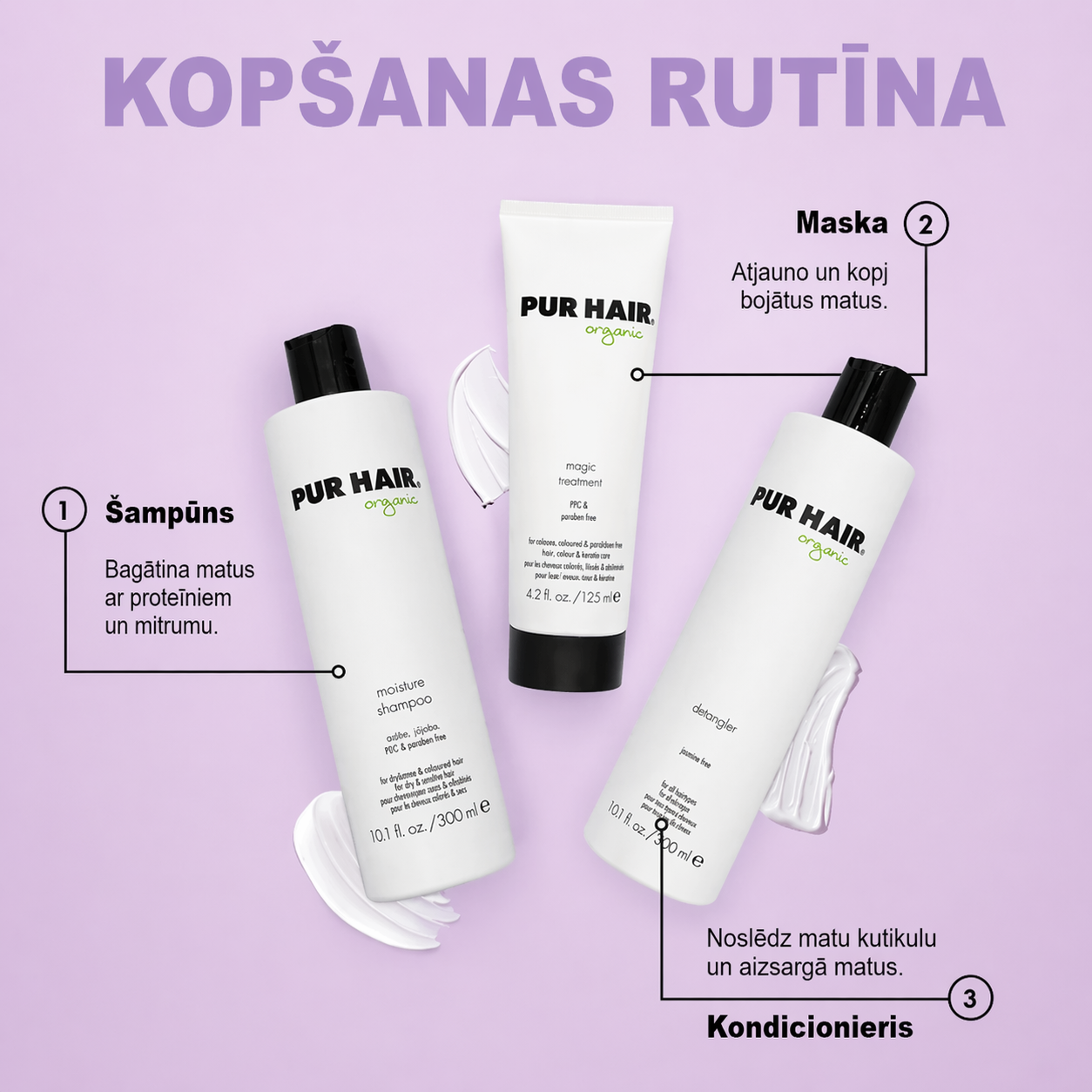 Krāsotu un sausu matu kopšanas komplekts