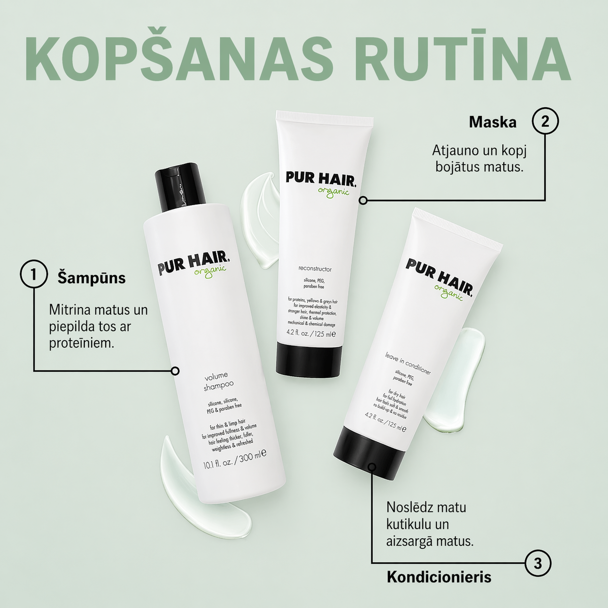 Smalku un vāju matu kopšanas komplekts