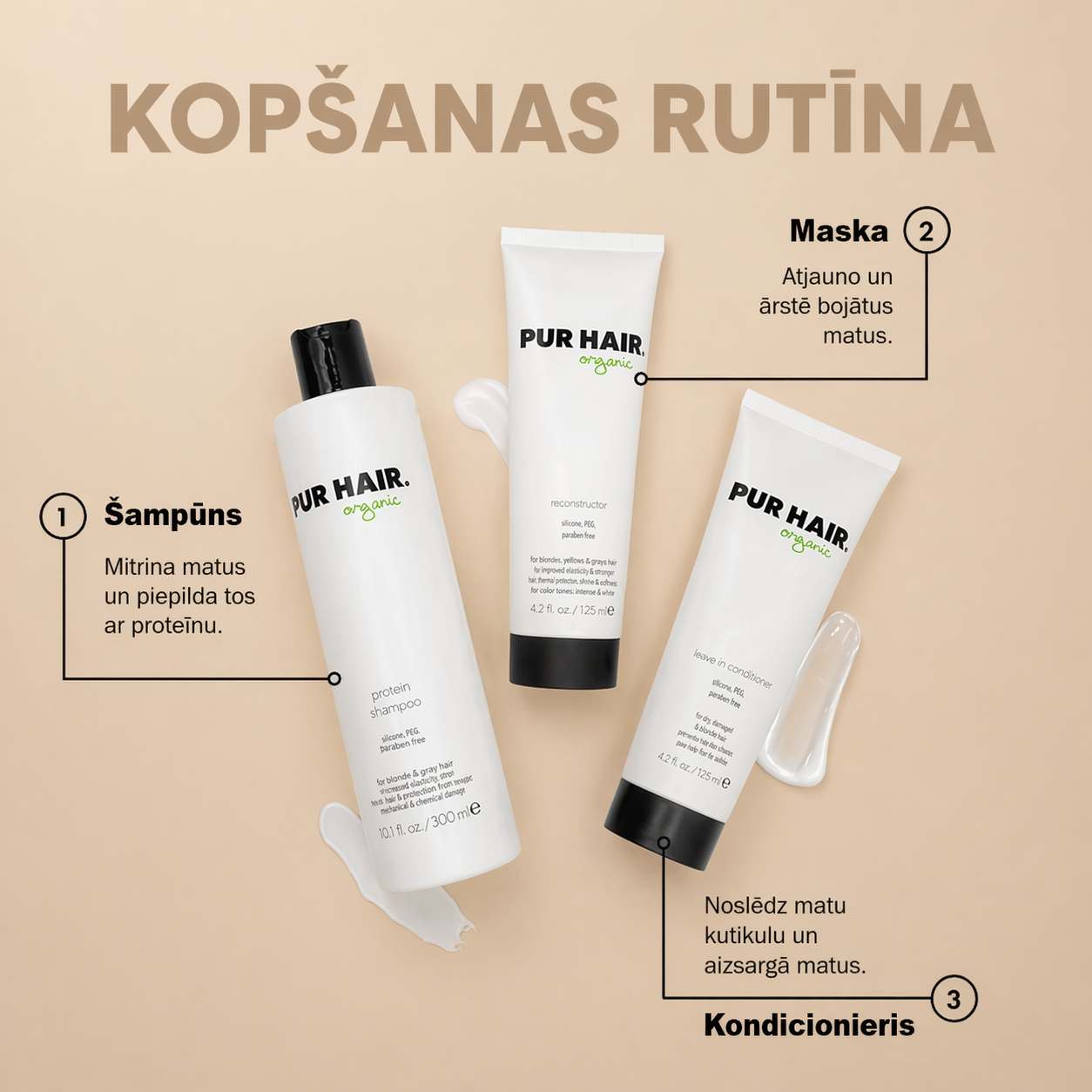 Balinātu matu kopšanas komplekts